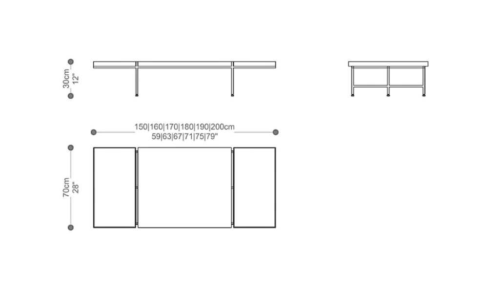Image of the main dimensions of the product